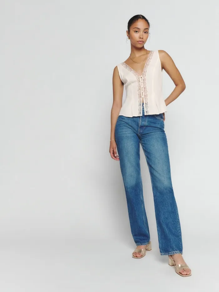 Reformation Tops Cristina Top Gossamer 8211 Women Reformation Tops Cristina Top Gossamer 8211 Women