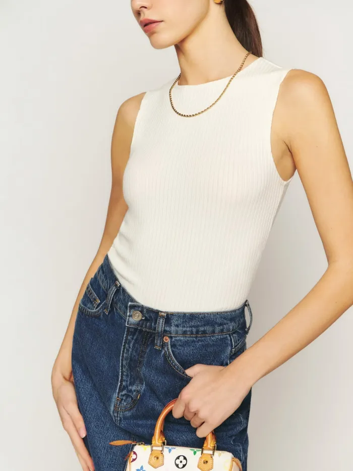 Reformation Tops Daxton Knit Top Fior Di Latte 8211 Women