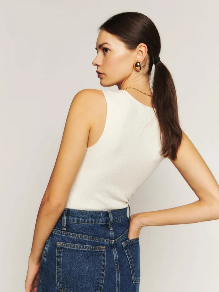 Reformation Tops Daxton Knit Top Fior Di Latte 8211 Women Reformation Tops Daxton Knit Top Fior Di Latte 8211 Women