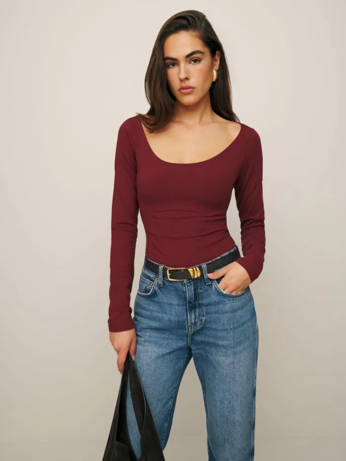 Reformation Tops Graham Knit Top Chianti 8211 Women