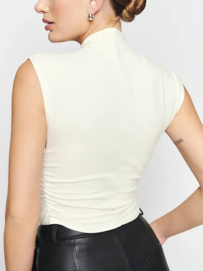 Reformation Tops Lindy Knit Top Ivory 8211 Women Reformation Tops Lindy Knit Top Ivory 8211 Women