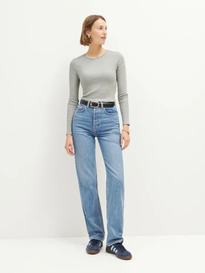 Reformation Tops Muse Long Sleeve Tee Heather Grey 8211 Women