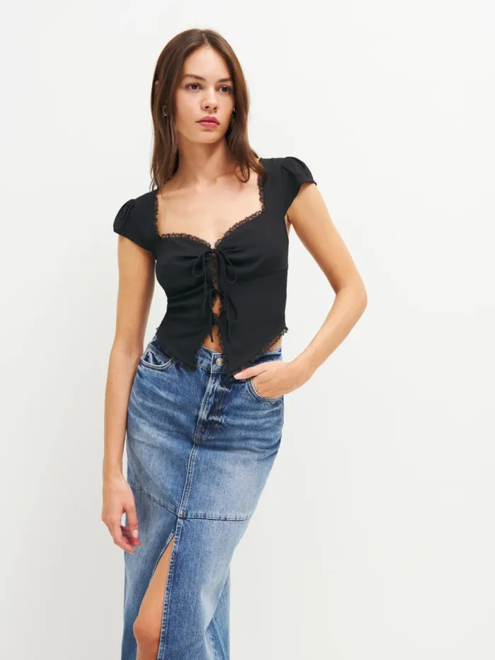 Reformation Tops Safia Top Black 8211 Women