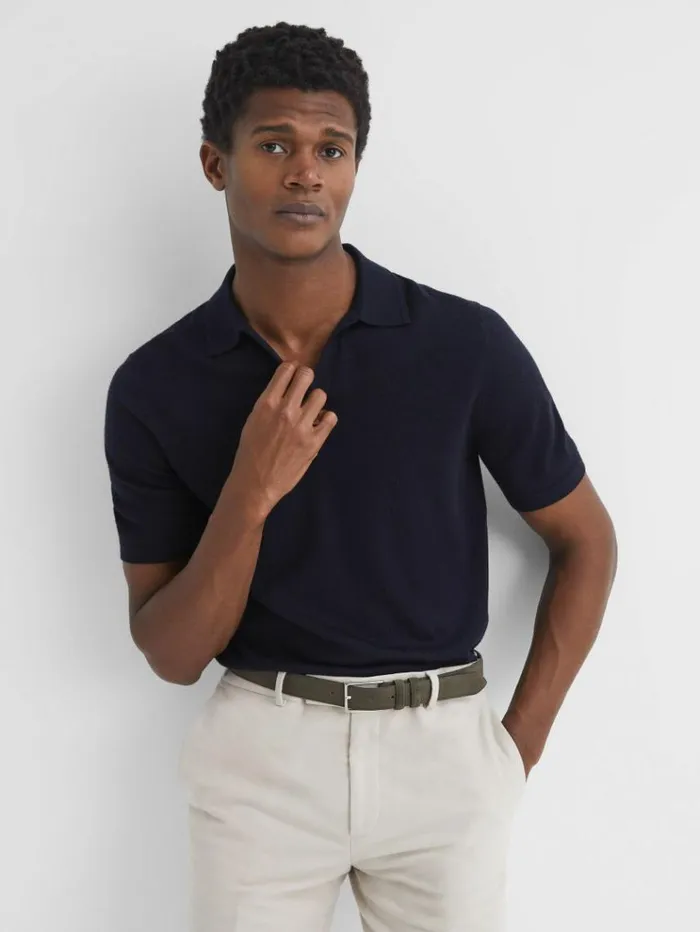 REISS Belts Men Suede Belt Khaki
