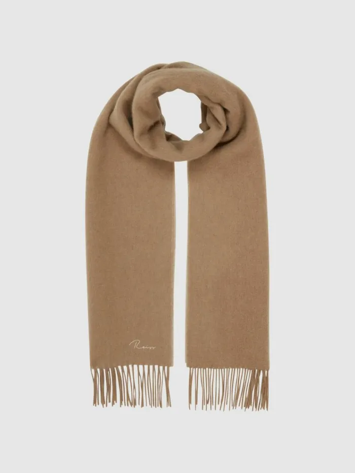 REISS Hats Gloves and Scarves Men Cashmere Blend Scarf Camel