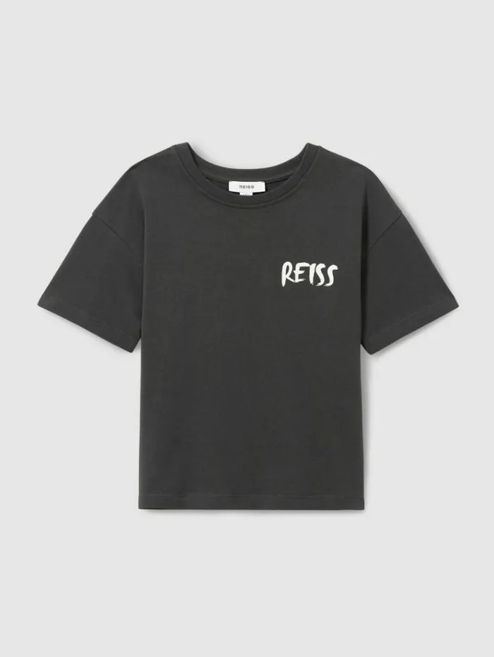 REISS Shirts Children 100 Oxford Cotton Shirt Black