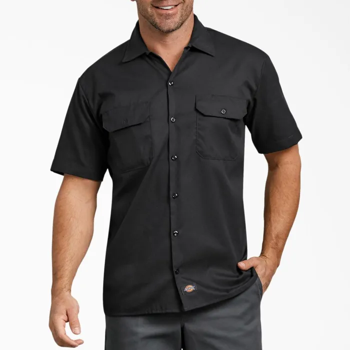 Relaxed Fit Short Sleeve Work Shirt Black Black bk Men Dickies Work Shirts