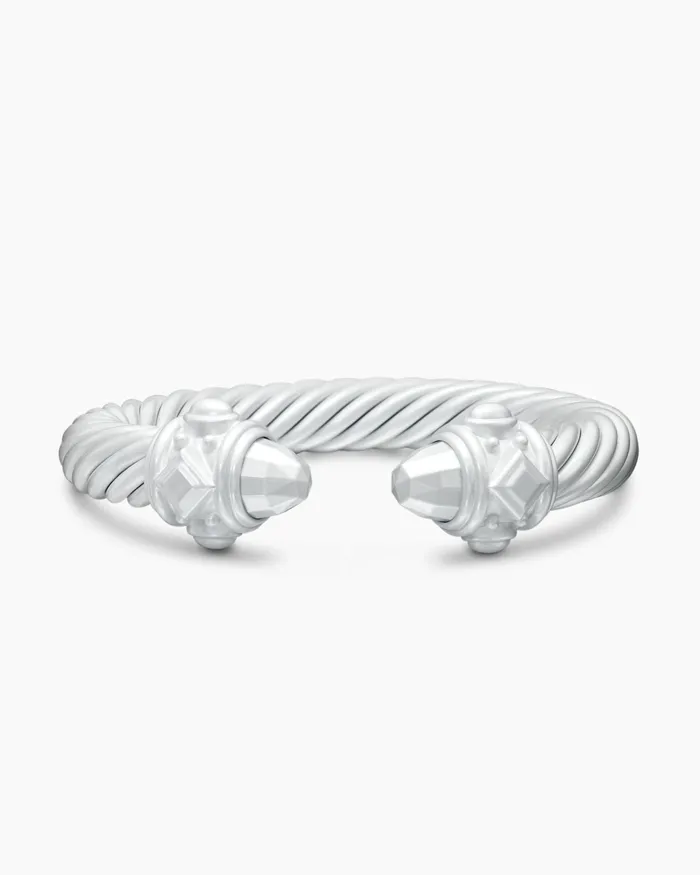 Renaissance Classic Cable Bracelet In Metallic White Aluminum 10mm Women David Yurman Cuff Renaissance Classic Cable Bracelet In Metallic White Aluminum 10mm Women David Yurman Cuff