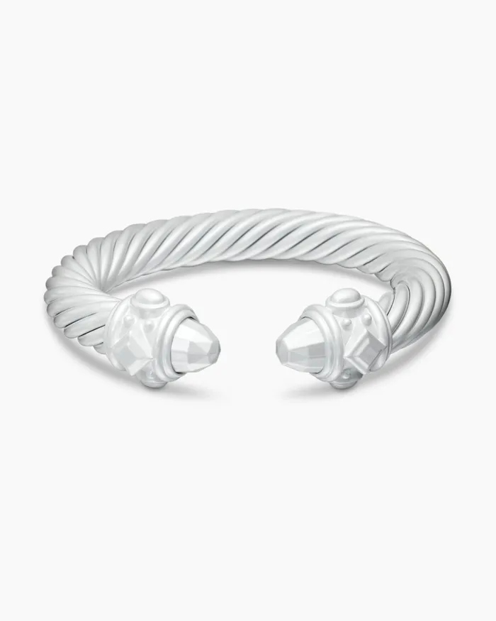 Renaissance Classic Cable Bracelet In Metallic White Aluminum 10mm Women David Yurman Cuff Renaissance Classic Cable Bracelet In Metallic White Aluminum 10mm Women David Yurman Cuff