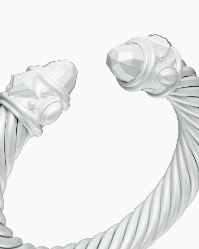Renaissance Classic Cable Bracelet In Metallic White Aluminum 10mm Women David Yurman Cuff Renaissance Classic Cable Bracelet In Metallic White Aluminum 10mm Women David Yurman Cuff