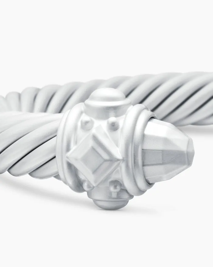 Renaissance Classic Cable Bracelet In Metallic White Aluminum 10mm Women David Yurman Cuff Renaissance Classic Cable Bracelet In Metallic White Aluminum 10mm Women David Yurman Cuff