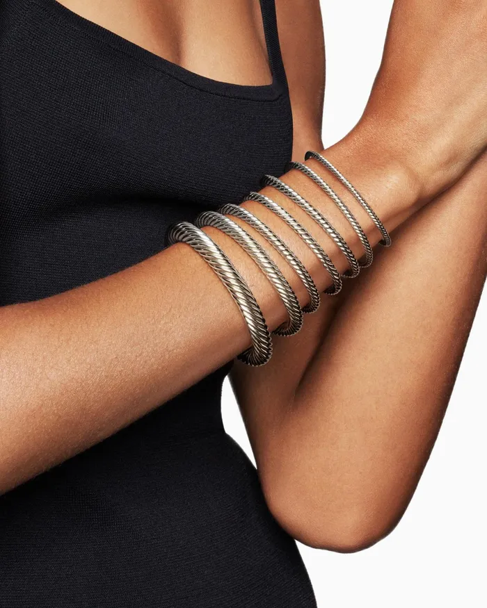 Renaissance Classic Cable Bracelet In Metallic White Aluminum 10mm Women David Yurman Cuff Renaissance Classic Cable Bracelet In Metallic White Aluminum 10mm Women David Yurman Cuff