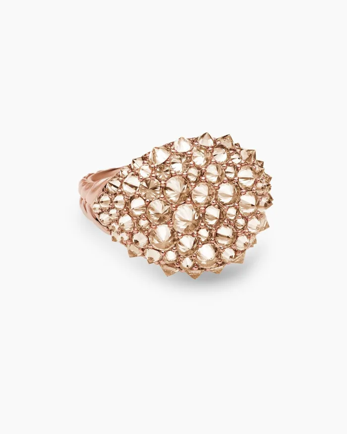 Reverse Set Pav Pinky Ring In 18K Rose Gold With Diamonds 14mm Women David Yurman Pinky Reverse Set Pav Pinky Ring In 18K Rose Gold With Diamonds 14mm Women David Yurman Pinky