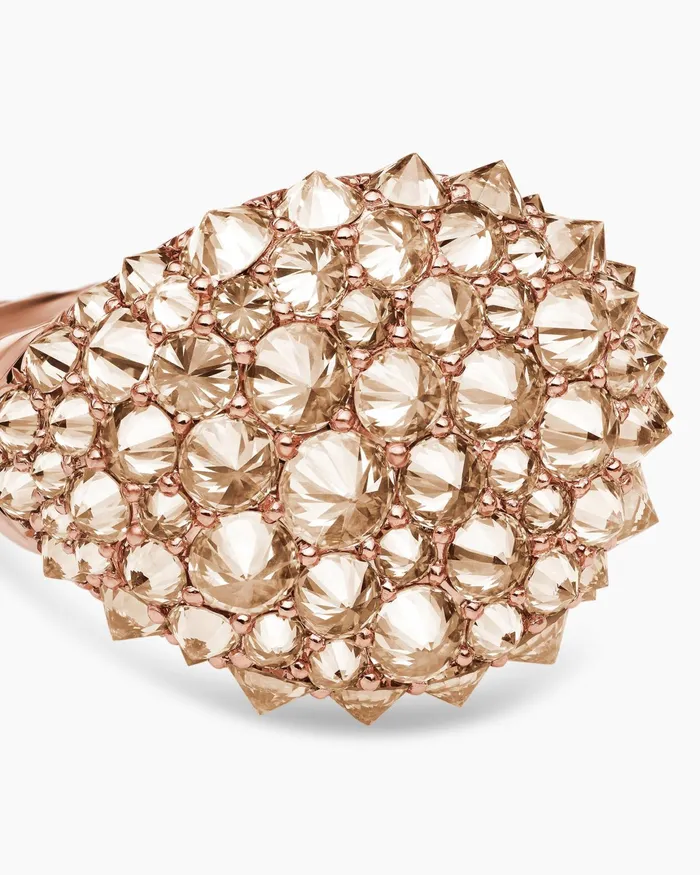 Reverse Set Pav Pinky Ring In 18K Rose Gold With Diamonds 14mm Women David Yurman Pinky Reverse Set Pav Pinky Ring In 18K Rose Gold With Diamonds 14mm Women David Yurman Pinky