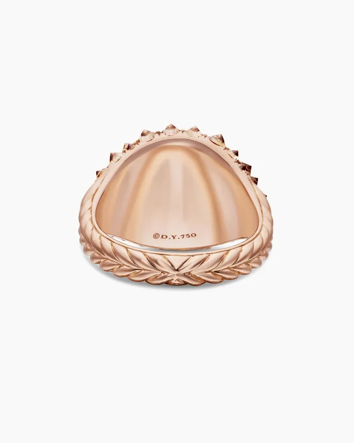Reverse Set Pav Pinky Ring In 18K Rose Gold With Diamonds 14mm Women David Yurman Pinky Reverse Set Pav Pinky Ring In 18K Rose Gold With Diamonds 14mm Women David Yurman Pinky