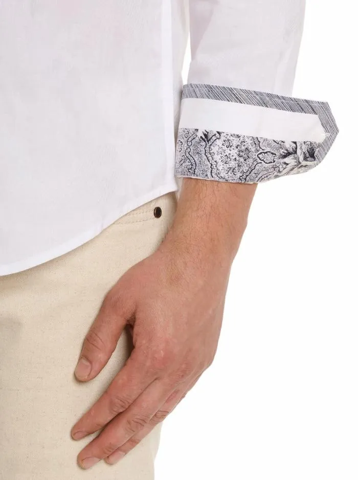 Robert Graham Button Down Shirts Men Clarion Long Sleeve Button Down Shirt White