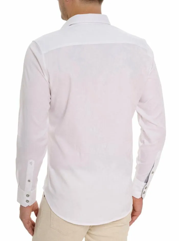 Robert Graham Button Down Shirts Men Clarion Long Sleeve Button Down Shirt White