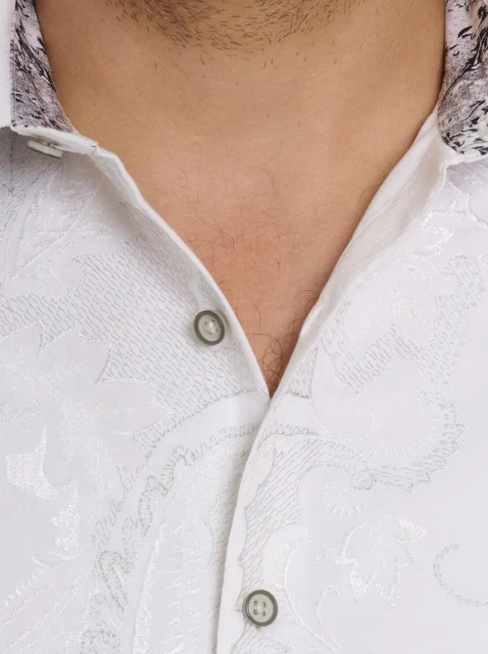 Robert Graham Button Down Shirts Men Clarion Long Sleeve Button Down Shirt White