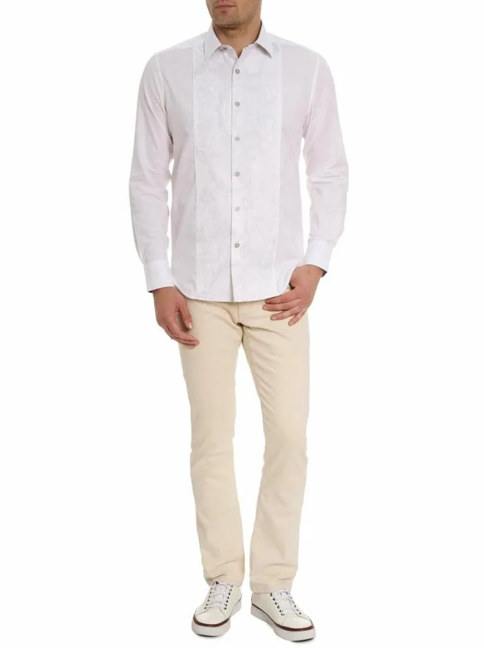 Robert Graham Button Down Shirts Men Clarion Long Sleeve Button Down Shirt White