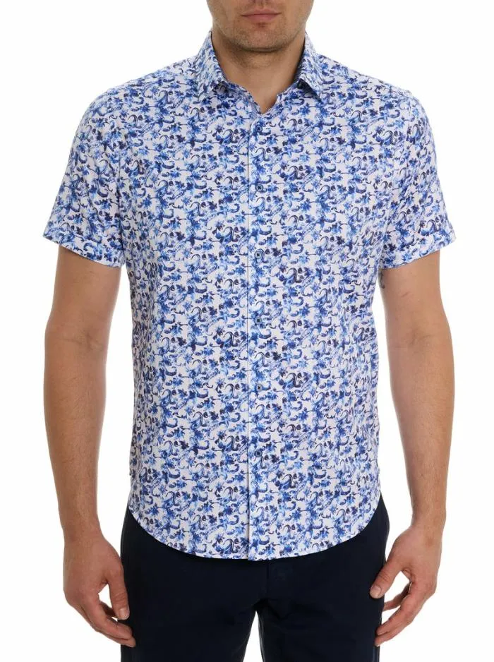 Robert Graham Button Down Shirts Men Kaanapali Short Sleeve Button Down Shirt Blue Robert Graham Button Down Shirts Men Kaanapali Short Sleeve Button Down Shirt Blue