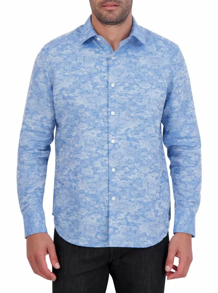 Robert Graham Button Down Shirts Men Sarkis Long Sleeve Button Down Shirt Blue