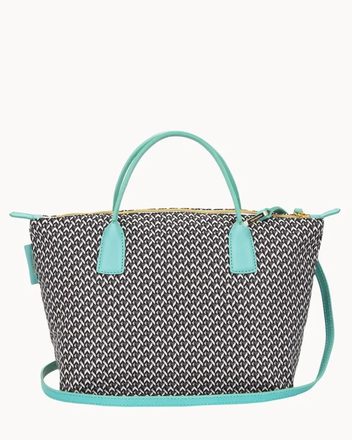 Roberta Pieri Tatami Fun Small Robertina Tote Aqua Women Dooney and Bourke Totes Roberta Pieri Tatami Fun Small Robertina Tote Aqua Women Dooney and Bourke Totes