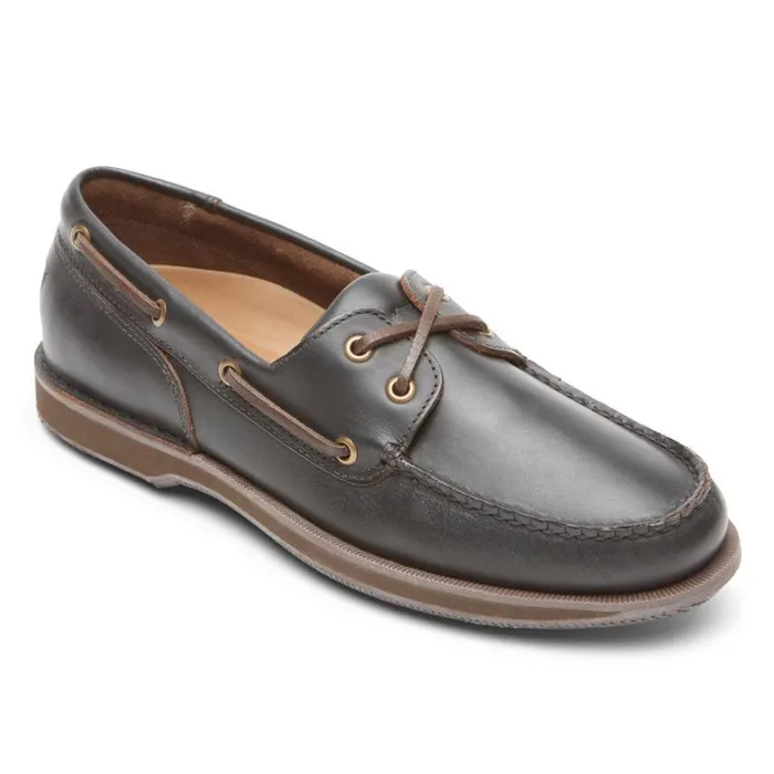 Rockport Boat Shoes Men Perth Boat Shoe Dark Brown Pull Up