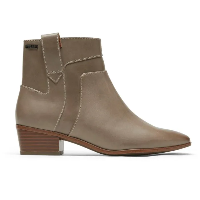 Rockport Boots and Booties Women Geovana Waterproof Layered Boot Taupe Lthr Wp