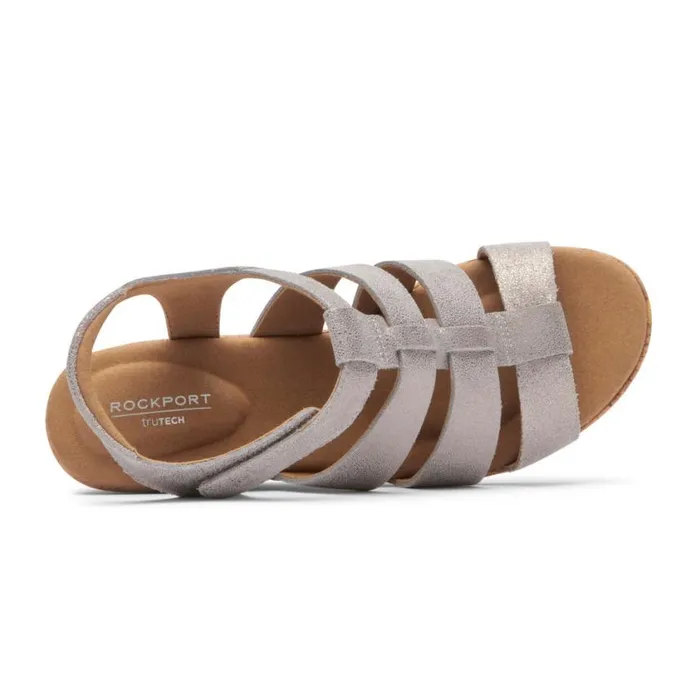 Rockport Sandals and Wedges Women Briah New Gladiator Sandal Taupe Metallic