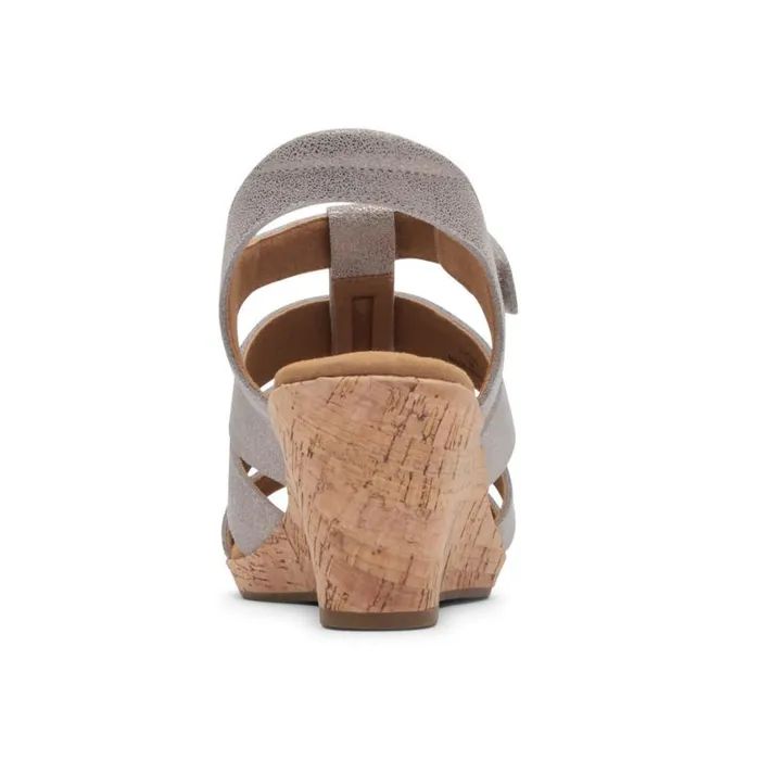 Rockport Sandals and Wedges Women Briah New Gladiator Sandal Taupe Metallic
