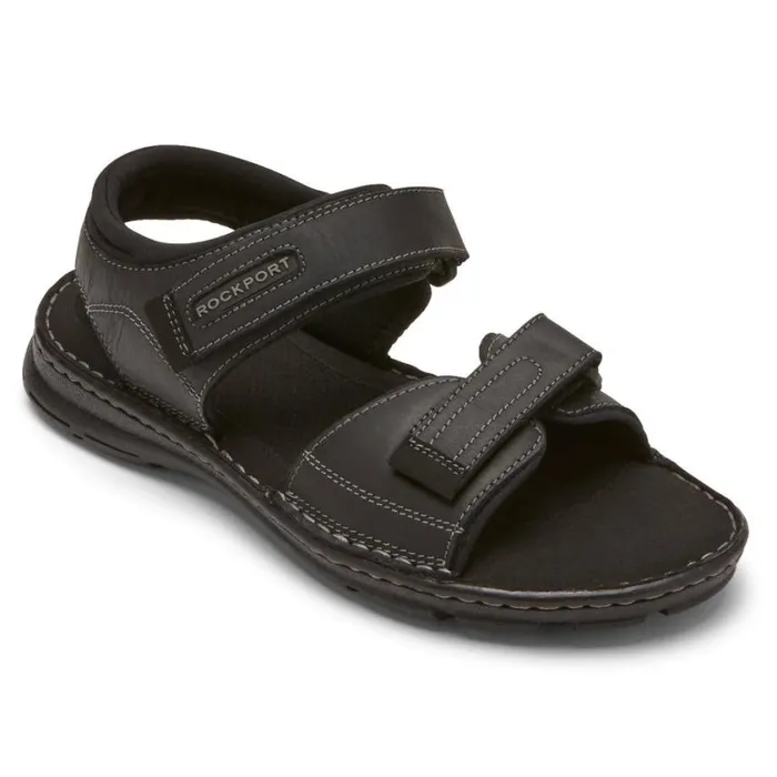 Rockport Sandals Men Darwyn QuarterStrap Sandal Black Leather 2