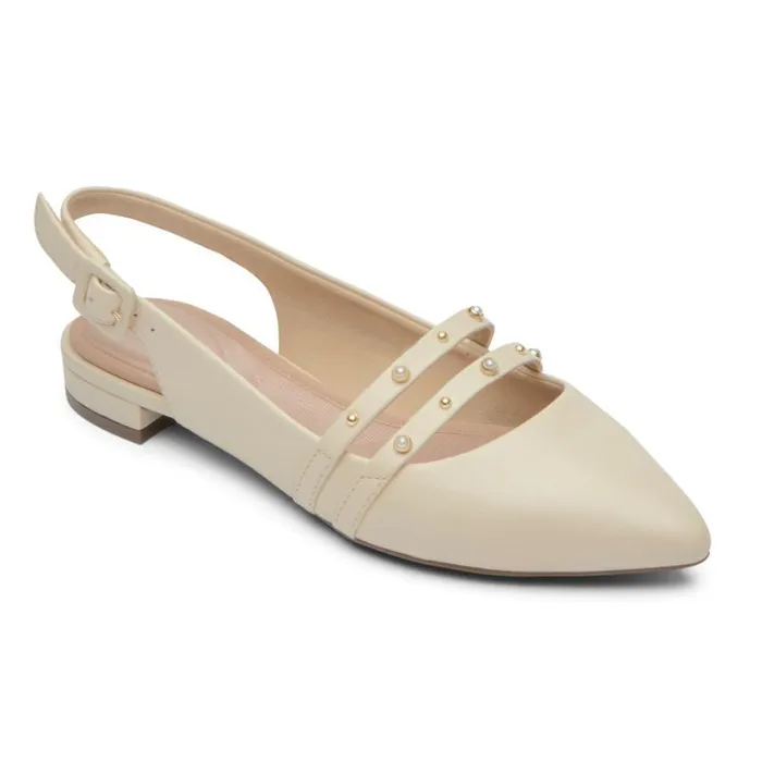 Rockport Shoes Women Total Motion Adelyn Strappy Slingback Shoe Vanillapearl