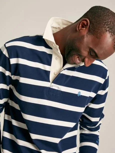 Rugby Shirts Men Joules NavyWhite Striped Rugby Shirt