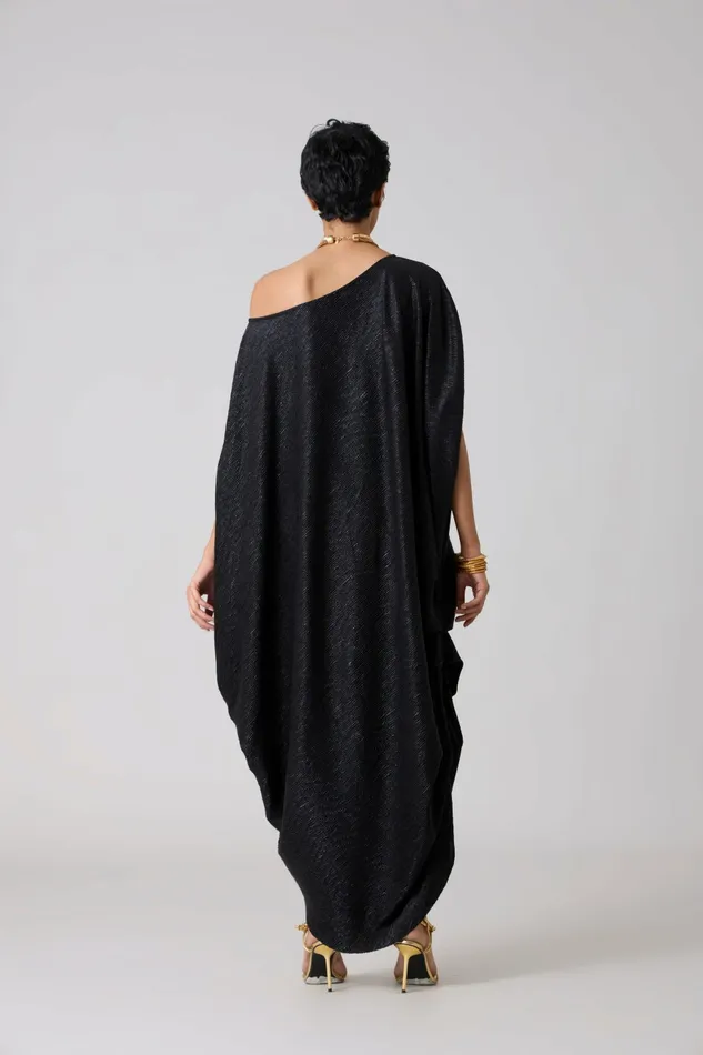Scarlet Sage Dresses Ophelia Applique Dress 8211 Textured Metallic Black 8211 Women