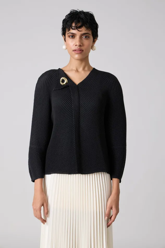 Scarlet Sage Tops Eres Top 8211 Black 8211 Women
