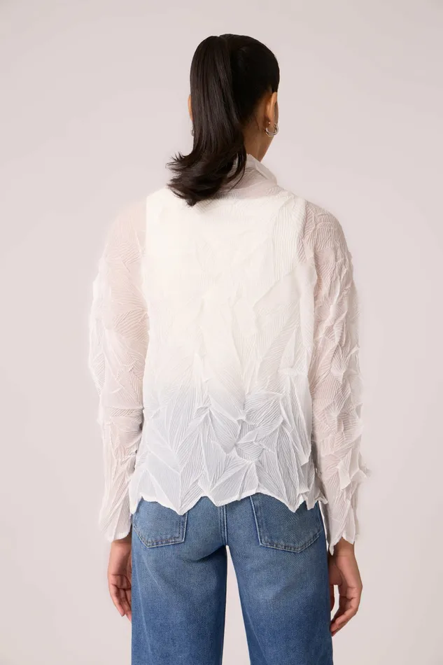 Scarlet Sage Tops Paige Sheer Pleat Shirt 8211 White 8211 Women