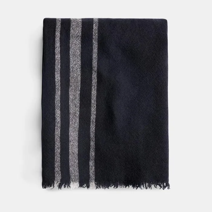 Scarves Men James Perse Sarti Cashmere Striped Scarf Navygrey