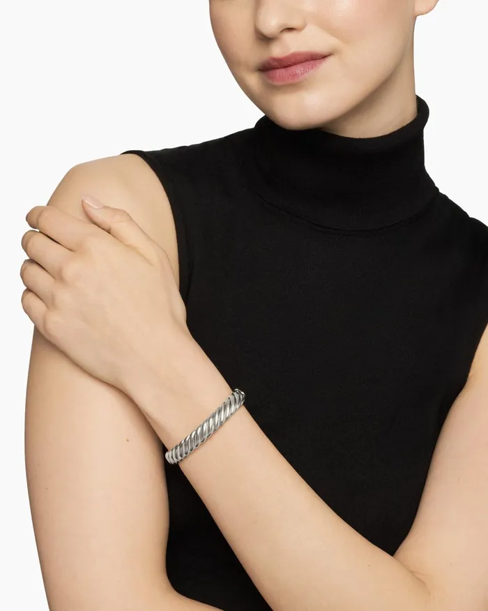 Sculpted Cable Bracelet In Sterling Silver 10mm Women David Yurman Bangle Sculpted Cable Bracelet In Sterling Silver 10mm Women David Yurman Bangle