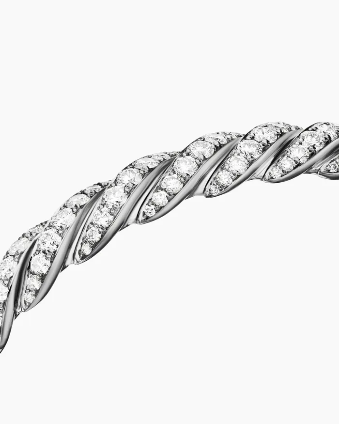 Sculpted Cable Flex Bracelet In 18K White Gold 75mm Women David Yurman Bangle Sculpted Cable Flex Bracelet In 18K White Gold 75mm Women David Yurman Bangle