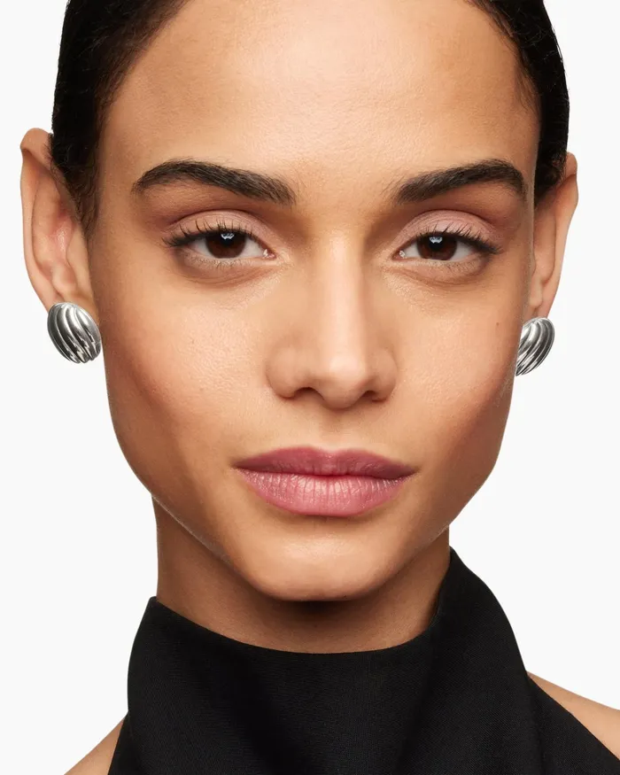 Sculpted Cable Stud Earrings In Sterling Silver 20mm Women David Yurman Stud Sculpted Cable Stud Earrings In Sterling Silver 20mm Women David Yurman Stud