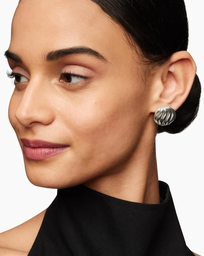 Sculpted Cable Stud Earrings In Sterling Silver 20mm Women David Yurman Stud Sculpted Cable Stud Earrings In Sterling Silver 20mm Women David Yurman Stud