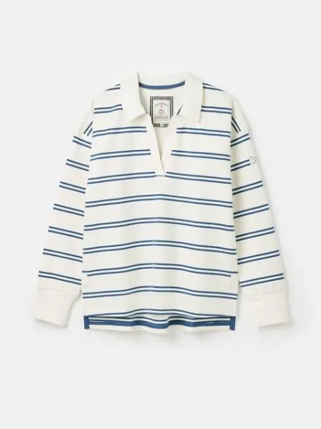 Shirts and Blouses Women Joules CreamNavy Cotton Deck Shirt Shirts and Blouses Women Joules CreamNavy Cotton Deck Shirt
