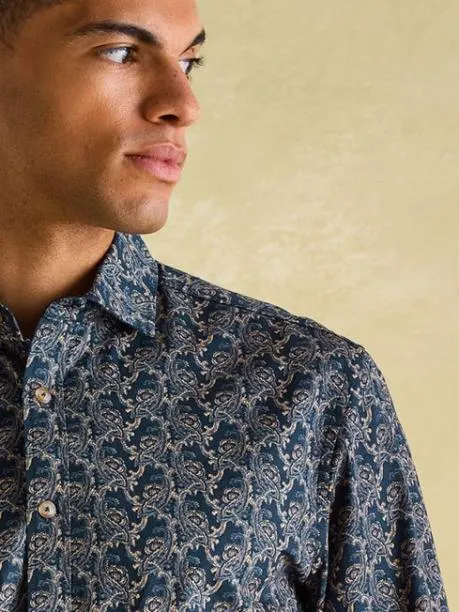 Shirts Men Joules Navy Paisley Cotton Shirt