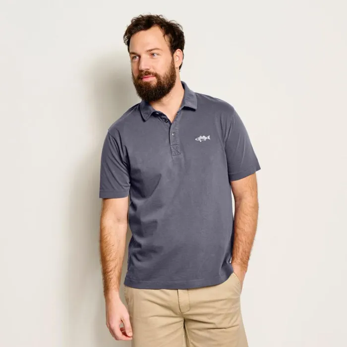 Shirts Men Orvis Anglers Polo Washed Navy