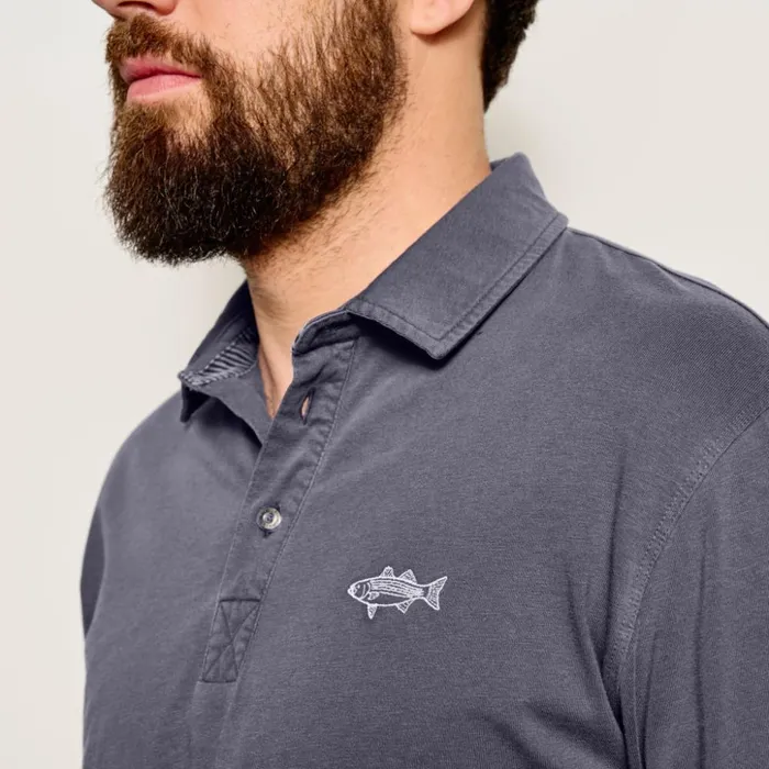 Shirts Men Orvis Anglers Polo Washed Navy