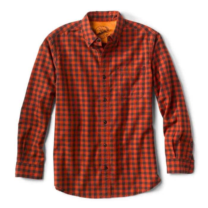 Shirts Men Orvis Duck Cloth LongSleeved Shirt Burnt Orange