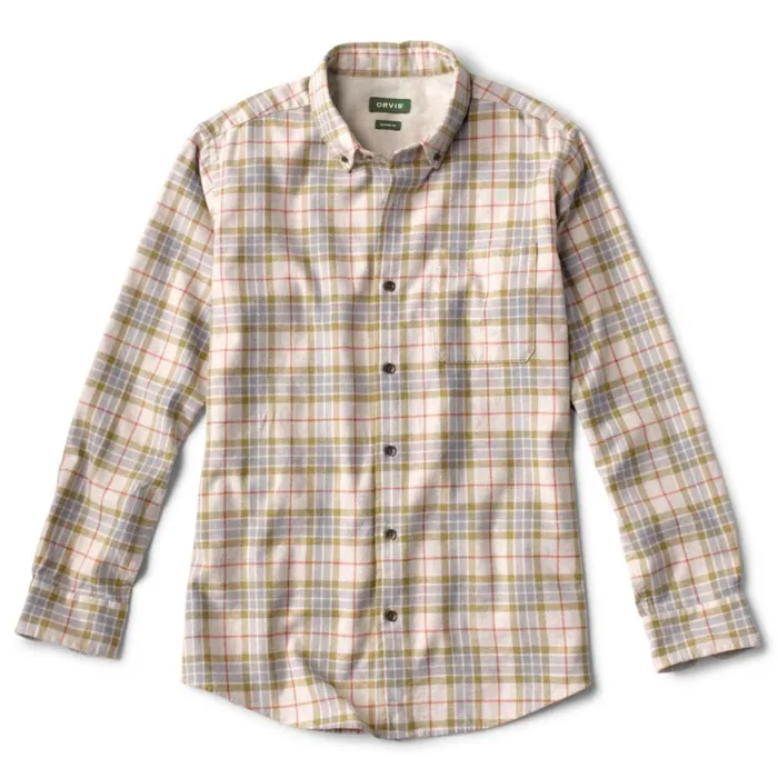 Shirts Men Orvis Regent LongSleeved Flannel Shirt Natural