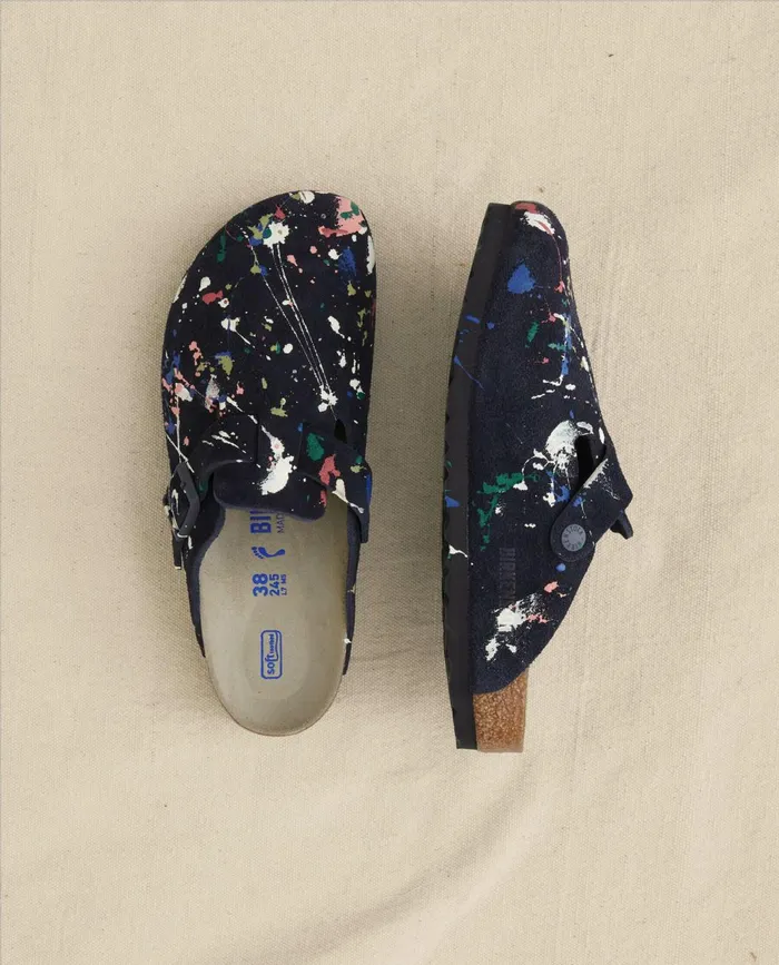 Shoes Women The Great Boston Midnight Birkenstock With Paint Midnight Blue With Bright M