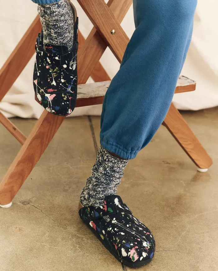 Shoes Women The Great Boston Midnight Birkenstock With Paint Midnight Blue With Bright M