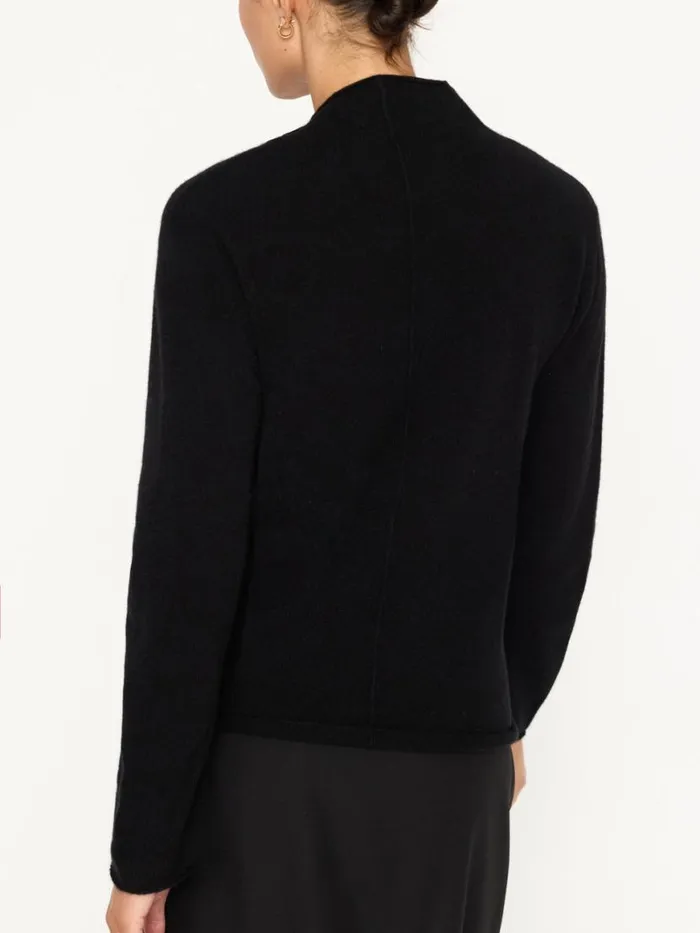 Shop Brochu Walker 100 Cashmere The Rhone Relaxed Funnel Sweater Black Onyx
